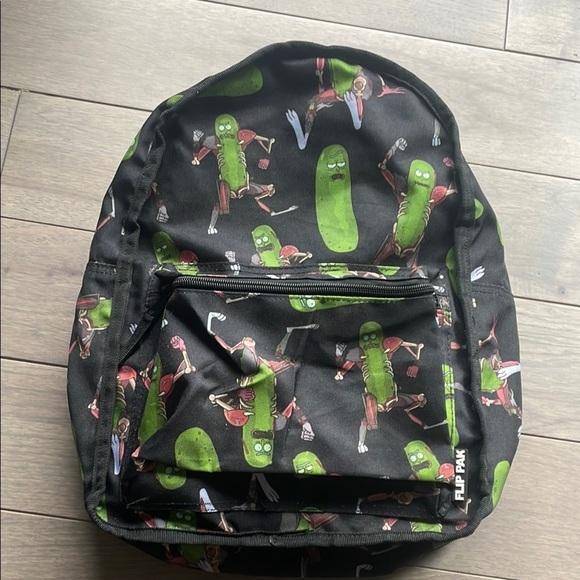 Rick and Morty Reversible Black and Green Flip pack Backpack - Picture 1 of 6